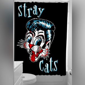 Sourpuss “Stray Cats” shower curtain